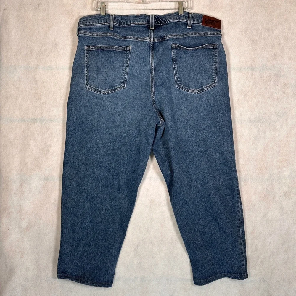 Lands' End Jeans Mens 46T Square Rigger Blue Excellent Straight Leg Denim